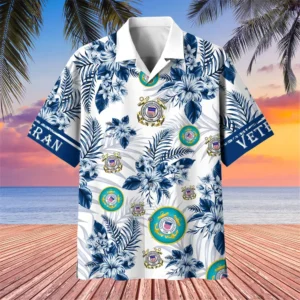 U.S. Coast Guard Veteran Veteran Pride Military Inspired Clothing For Veterans All Over Prints Oversized Hawaiian Shirt