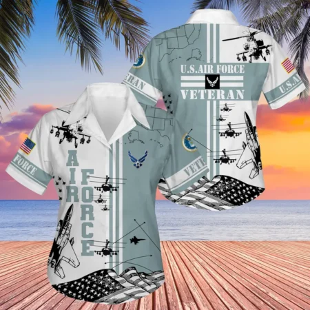 U.S. Air Force Veteran Veteran Pride Military Inspired Clothing For Veterans All Over Prints Oversized Hawaiian Shirt