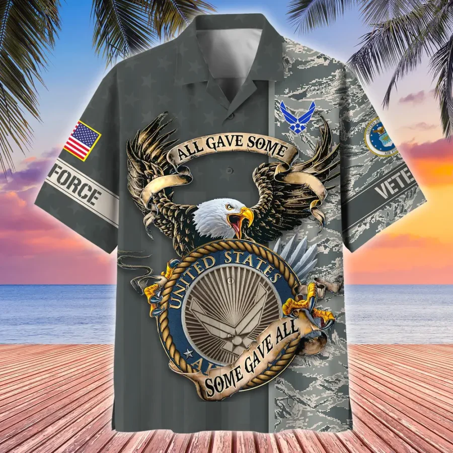 U.S. Air Force Veteran Veteran Pride Military Inspired Clothing For Veterans All Over Prints Oversized Hawaiian Shirt