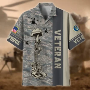 U.S. Air Force Veteran Veteran Pride Military Inspired Clothing For Veterans All Over Prints Oversized Hawaiian Shirt