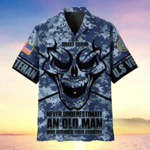 U.S. Coast Guard Veteran Veteran Pride Military Inspired Clothing For Veterans All Over Prints Oversized Hawaiian Shirt