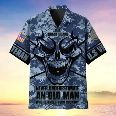 U.S. Coast Guard Veteran Veteran Pride Military Inspired Clothing For Veterans All Over Prints Oversized Hawaiian Shirt