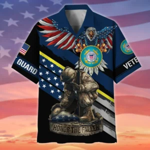 U.S. Coast Guard Veteran Veteran Pride Patriotic Clothing For Veteran Events All Over Prints Oversized Hawaiian Shirt