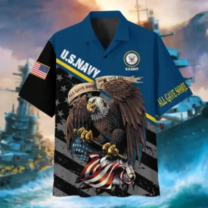 U.S. Navy Veteran  Military Inspired Navy Veteran Apparel All Over Prints Oversized Hawaiian Shirt