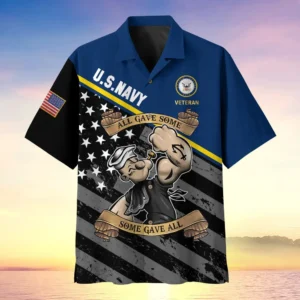 U.S. Navy Veteran  Military Inspired Navy Veteran Apparel All Over Prints Oversized Hawaiian Shirt