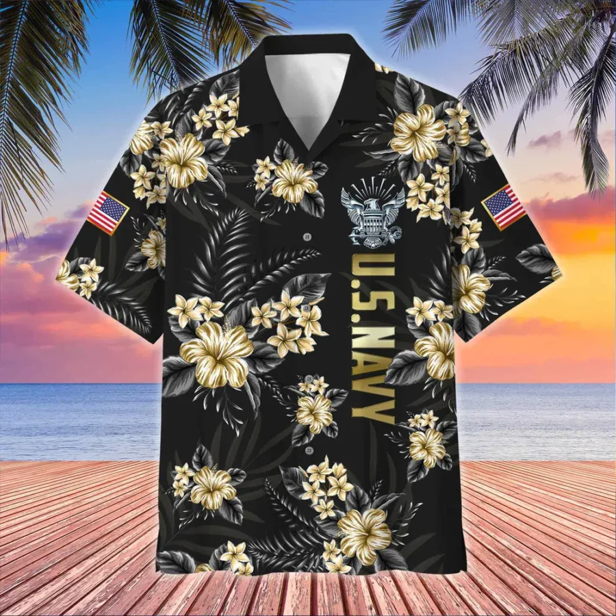 U.S. Navy Veteran  Military Inspired Respectful Attire For Navy Service Members All Over Prints Oversized Hawaiian Shirt