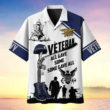 U.S. Navy Veteran Navy Retirees Appreciation Gifts For Military Veterans All Over Prints Oversized Hawaiian Shirt