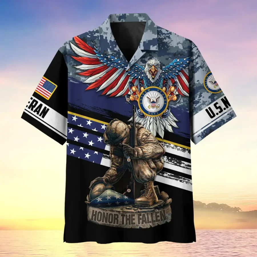 U.S. Navy Veteran Navy Retirees Patriotic Attire For Military Retirees All Over Prints Oversized Hawaiian Shirt