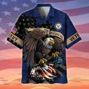 U.S. Navy Veteran Navy Retirees Patriotic Clothing For Veteran Events All Over Prints Oversized Hawaiian Shirt