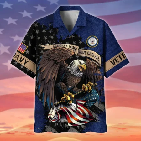 U.S. Navy Veteran Navy Retirees Patriotic Attire For Military Retirees All Over Prints Oversized Hawaiian Shirt