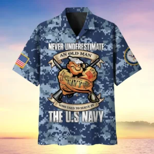 U.S. Navy Veteran Navy Retirees Respectful Attire For Navy Service Members All Over Prints Oversized Hawaiian Shirt