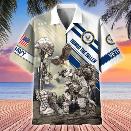 U.S. Navy Veteran  Navy Veteran Uniform Appreciation Gifts For Military Veterans All Over Prints Oversized Hawaiian Shirt