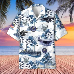 U.S. Navy Veteran  Navy Veteran Uniform Military Inspired Clothing For Veterans All Over Prints Oversized Hawaiian Shirt