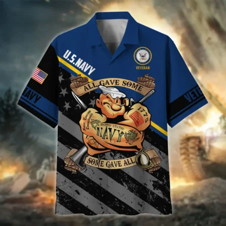 U.S. Navy Veteran  Navy Veteran Uniform Military Inspired Clothing For Veterans All Over Prints Oversized Hawaiian Shirt