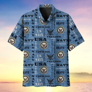 U.S. Navy Veteran  Navy Veteran Uniform Military Inspired Clothing For Veterans All Over Prints Oversized Hawaiian Shirt