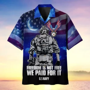 U.S. Navy Veteran  Navy Veteran Uniform Military Inspired Clothing For Veterans All Over Prints Oversized Hawaiian Shirt