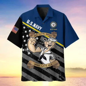 U.S. Navy Veteran  Navy Veteran Uniform Military Inspired Clothing For Veterans All Over Prints Oversized Hawaiian Shirt