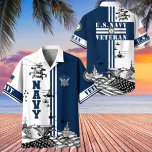 U.S. Navy Veteran  Navy Veteran Uniform Respectful Attire For Navy Service Members All Over Prints Oversized Hawaiian Shirt