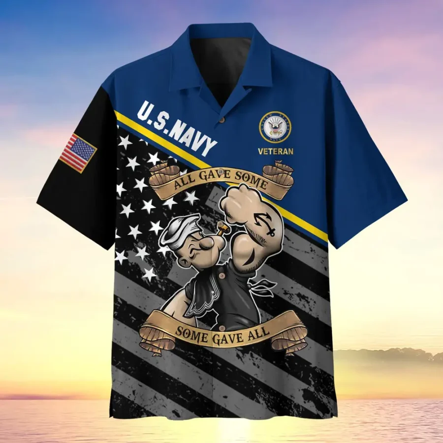 U.S. Navy Veteran  Navy Veteran Uniform Respectful Attire For Navy Service Members All Over Prints Oversized Hawaiian Shirt