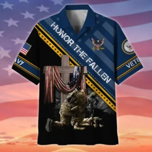 U.S. Navy Veteran  Patriotic Retired Soldiers Navy Veteran Apparel All Over Prints Oversized Hawaiian Shirt