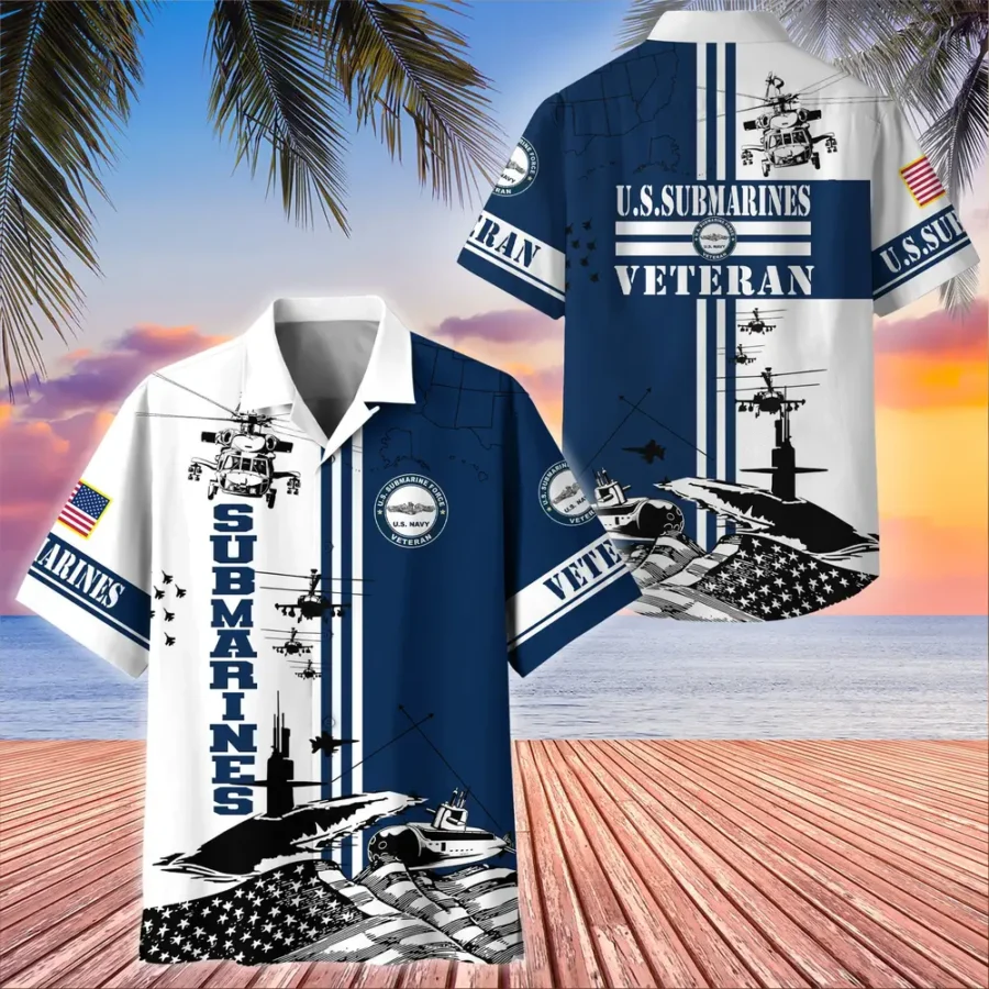 U.S. Navy Veteran  Patriotic Retired Soldiers Patriotic Attire For Military Retirees All Over Prints Oversized Hawaiian Shirt