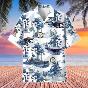 U.S. Navy Veteran  Patriotic Retired Soldiers Patriotic Attire For Military Retirees All Over Prints Oversized Hawaiian Shirt