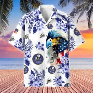 U.S. Navy Veteran  Patriotic Retired Soldiers Respectful Attire For Navy Service Members All Over Prints Oversized Hawaiian Shirt