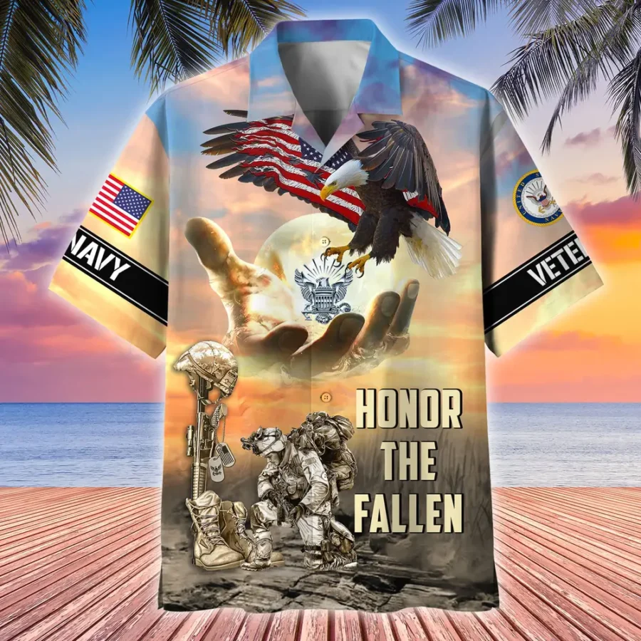 U.S. Navy Veteran Veteran Pride Appreciation Gifts For Military Veterans All Over Prints Oversized Hawaiian Shirt