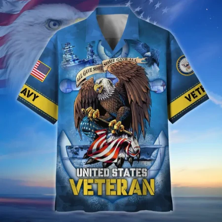 U.S. Navy Veteran Veteran Pride Military Inspired Clothing For Veterans All Over Prints Oversized Hawaiian Shirt