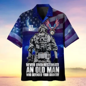 U.S. Navy Veteran Veteran Pride Navy Veteran Apparel All Over Prints Oversized Hawaiian Shirt