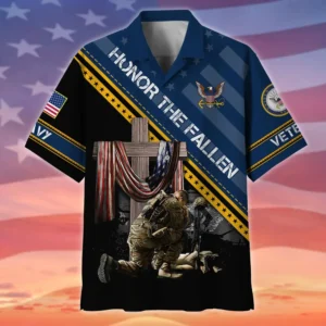 U.S. Navy Veteran Veteran Pride Patriotic Attire For Military Retirees All Over Prints Oversized Hawaiian Shirt