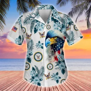 U.S. Navy Veteran Veteran Pride Navy Veteran Apparel All Over Prints Oversized Hawaiian Shirt