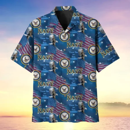 U.S. Navy Veteran Veteran Pride Patriotic Attire For Military Retirees All Over Prints Oversized Hawaiian Shirt