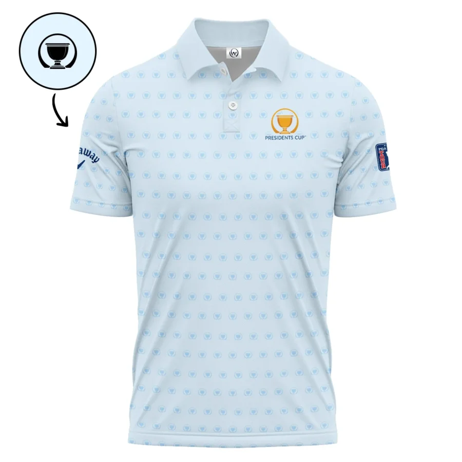 Presidents Cup Light Blue Golf Purple Patern Background Callaway Polo Shirt Style Classic