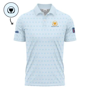 Presidents Cup Light Blue Golf Purple Patern Background Ping Zipper Polo Shirt Style Classic