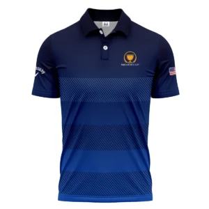 Dark Blue Gradient Line Pattern Background Presidents Cup Callaway Zipper Polo Shirt Style Classic