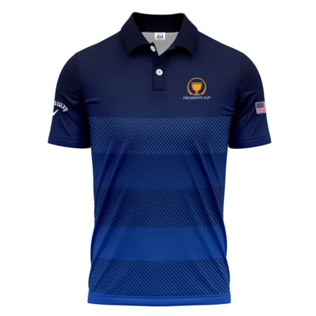 Dark Blue Gradient Line Pattern Background Presidents Cup Callaway Polo Shirt Style Classic