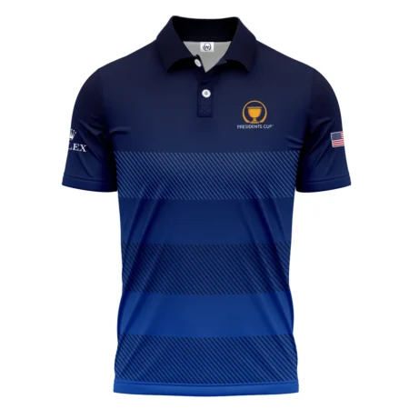 Dark Blue Gradient Line Pattern Background Presidents Cup Rolex Polo Shirt Style Classic