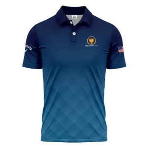 Presidents Cup Dark Blue Abstract Background With Sport Pattern Callaway Zipper Polo Shirt Style Classic