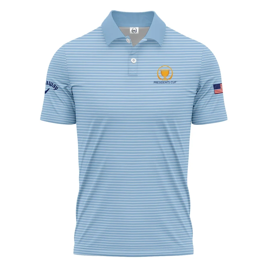 Presidents Cup Light Blue Line White Pattern Callaway Polo Shirt Style Classic