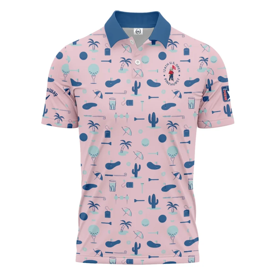 124th U.S. Open Pinehurst Golf Blue Pattern Pink Callaway Polo Shirt Style Classic