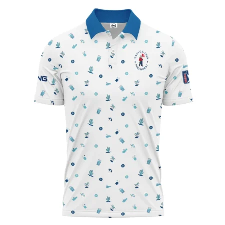 Blue Pattern Golf White Background 124th U.S. Open Pinehurst Ping Polo Shirt Style Classic