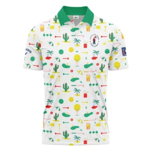 White Background Green Yellow Red Pattern Golf 124th U.S. Open Pinehurst Callaway Zipper Polo Shirt Style Classic