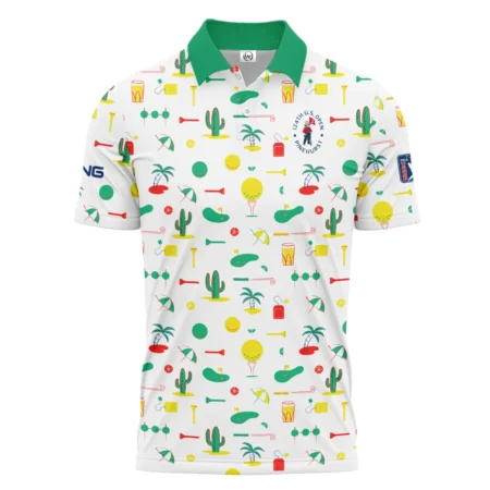 White Background Green Yellow Red Pattern Golf 124th U.S. Open Pinehurst Ping Polo Shirt Style Classic