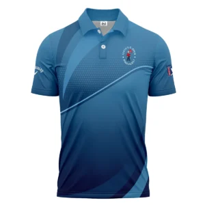 124th U.S. Open Pinehurst Dark Blue Gradient Background Callaway Zipper Polo Shirt Style Classic