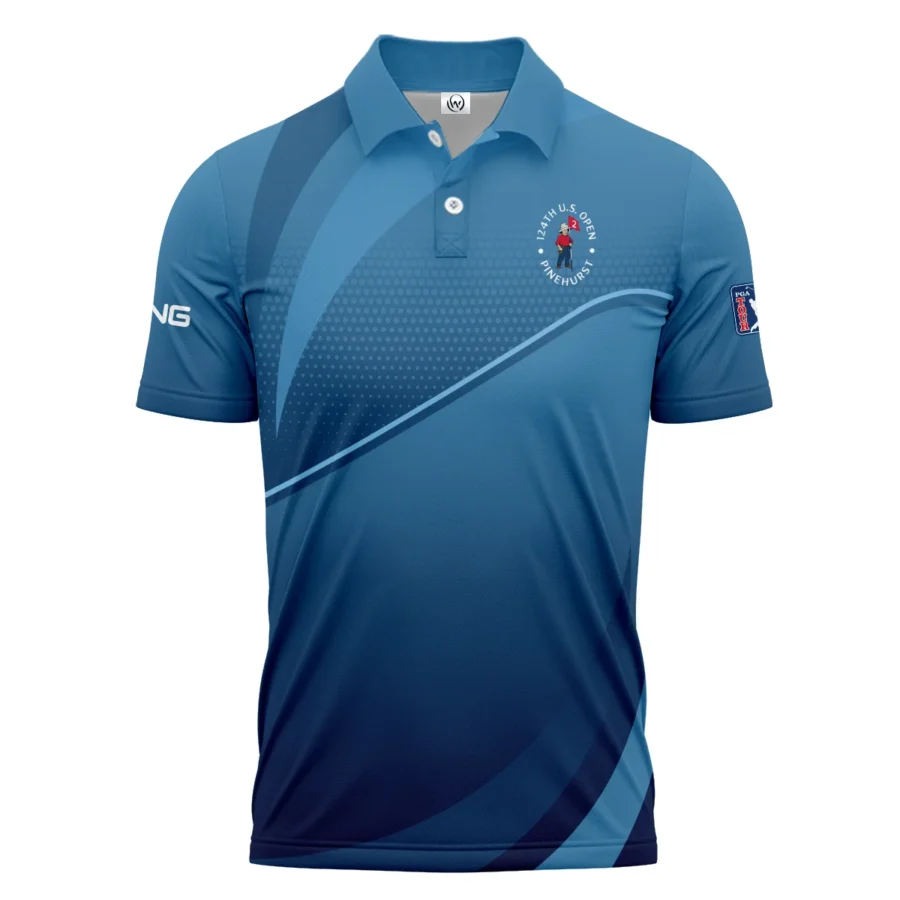 124th U.S. Open Pinehurst Dark Blue Gradient Background Ping Polo Shirt Style Classic