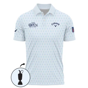 Golf Sport Light Blue Pattern Cup 152nd Open Championship Callaway Zipper Polo Shirt All Over Prints QTTOP160624A01CLWZPL