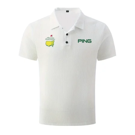 Mens Summer Short Sleeve Golf Shirts Ping Masters Tournament Mesh Polo Shirt