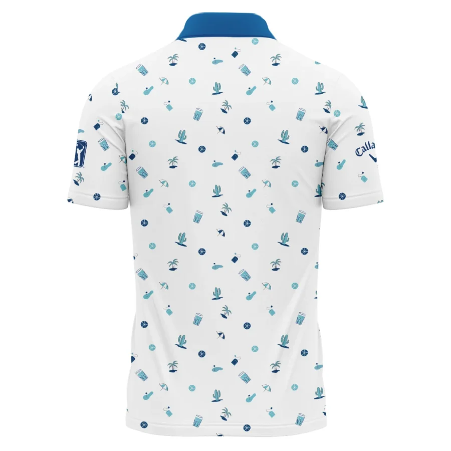 Blue Pattern Golf White Background 124th U.S. Open Pinehurst Callaway Polo Shirt Style Classic