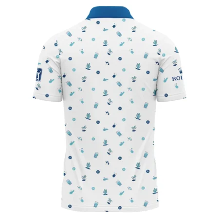 Blue Pattern Golf White Background 124th U.S. Open Pinehurst Rolex Polo Shirt Style Classic